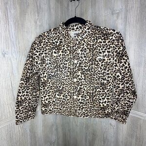 DKNY Leopard Print Girls Jean Jacket
